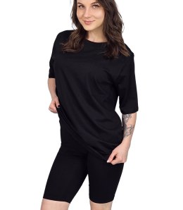 Komplet bawełniany t-shirt koszulka + krótkie legginsy SPIREL (Czarny)