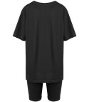 Komplet bawełniany t-shirt koszulka + krótkie legginsy SPIREL (Czarny) Komplet bawełniany t-shirt koszulka + krótkie legginsy SPIREL (Czarny)