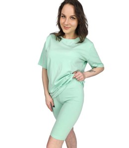 Komplet bawełniany t-shirt koszulka + krótkie legginsy SPIREL (Zielony)