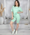 Komplet bawełniany t-shirt koszulka + krótkie legginsy SPIREL (Zielony)