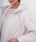 Wiosenny płaszcz damski oversize z kapturem i kieszeniami Emilia (Beżowy) Wiosenny płaszcz damski oversize z kapturem i kieszeniami Emilia (Beżowy)
