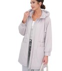 Wiosenny płaszcz damski oversize z kapturem i kieszeniami Emilia (Różowy) Wiosenny płaszcz damski oversize z kapturem i kieszeniami Emilia (Różowy)