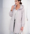 Wiosenny płaszcz damski oversize z kapturem i kieszeniami Emilia (Różowy) Wiosenny płaszcz damski oversize z kapturem i kieszeniami Emilia (Różowy)