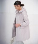 Wiosenny płaszcz damski oversize z kapturem i kieszeniami Emilia (Różowy) Wiosenny płaszcz damski oversize z kapturem i kieszeniami Emilia (Różowy)