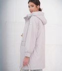 Wiosenny płaszcz damski oversize z kapturem i kieszeniami Emilia (Różowy) Wiosenny płaszcz damski oversize z kapturem i kieszeniami Emilia (Różowy)