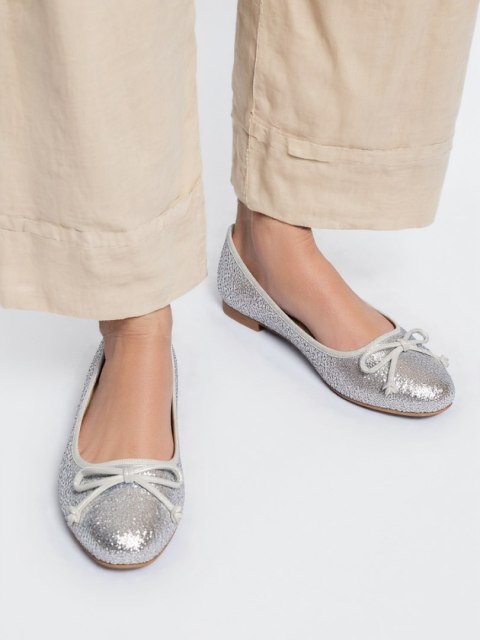 Damskie Baleriny ELVINA - SILVER - 38