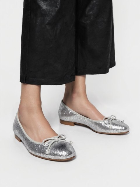 Damskie Baleriny ELVINA - SILVER - 38