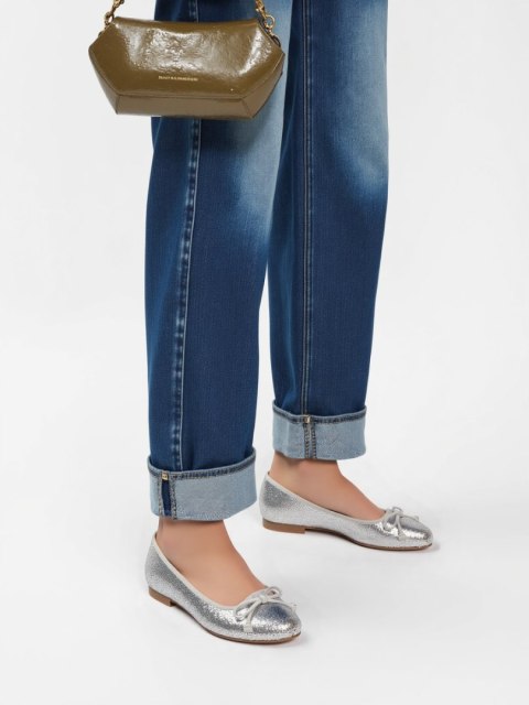 Damskie Baleriny ELVINA - SILVER - 38