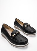 Damskie Mokasyny LENA BLACK - Ażurowa Elegancja i Komfort na Co Dzień - 38 Damskie Mokasyny LENA BLACK - Ażurowa Elegancja i Komfort na Co Dzień - 38