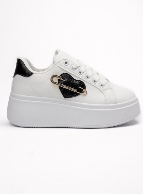 Damskie Sneakersy MIA WHITE/BLACK - Kontrastowy Design i Miejski Szyk - 38 Damskie Sneakersy MIA WHITE/BLACK - Kontrastowy Design i Miejski Szyk - 38