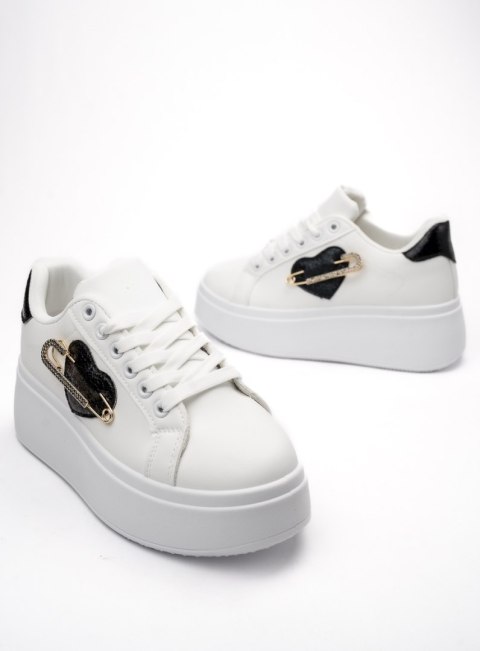 Damskie Sneakersy MIA WHITE/BLACK - Kontrastowy Design i Miejski Szyk - 38 Damskie Sneakersy MIA WHITE/BLACK - Kontrastowy Design i Miejski Szyk - 38