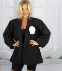 Marynarka oversize z odpinaną różą i marszczonymi rękawami ROSA (Czarny) Marynarka oversize z odpinaną różą i marszczonymi rękawami ROSA (Czarny)