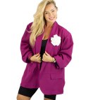 Marynarka oversize z odpinaną różą i marszczonymi rękawami ROSA (Fioletowy) Marynarka oversize z odpinaną różą i marszczonymi rękawami ROSA (Fioletowy)