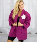 Marynarka oversize z odpinaną różą i marszczonymi rękawami ROSA (Fioletowy) Marynarka oversize z odpinaną różą i marszczonymi rękawami ROSA (Fioletowy)
