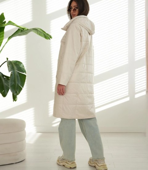 Modny płaszcz damski oversize - dwustronny, na wiosnę i jesień ELIZA (Beżowy) Modny płaszcz damski oversize - dwustronny, na wiosnę i jesień ELIZA (Beżowy)