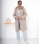 Modny płaszcz damski oversize - dwustronny, na wiosnę i jesień ELIZA (Beżowy) Modny płaszcz damski oversize - dwustronny, na wiosnę i jesień ELIZA (Beżowy)
