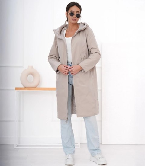 Modny płaszcz damski oversize - dwustronny, na wiosnę i jesień ELIZA (Beżowy) Modny płaszcz damski oversize - dwustronny, na wiosnę i jesień ELIZA (Beżowy)