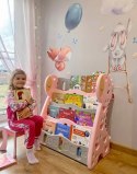 Regał na książki półka szafka organizer pokój dziecięcy żyrafka różowy Z33R Regał na książki półka szafka organizer pokój dziecięcy żyrafka różowy Z33R
