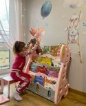 Regał na książki półka szafka organizer pokój dziecięcy żyrafka różowy Z33R Regał na książki półka szafka organizer pokój dziecięcy żyrafka różowy Z33R