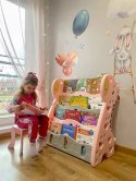 Regał na książki półka szafka organizer pokój dziecięcy żyrafka różowy Z33R Regał na książki półka szafka organizer pokój dziecięcy żyrafka różowy Z33R