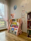 Regał na książki półka szafka organizer pokój dziecięcy żyrafka różowy Z33R Regał na książki półka szafka organizer pokój dziecięcy żyrafka różowy Z33R