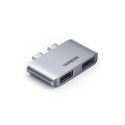 UGREEN Adapter UGREEN CM413, 2x USB-C do 2x USB 3.1 (szary) 10913 UGREEN Adapter UGREEN CM413, 2x USB-C do 2x USB 3.1 (szary) 10913