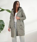 Damski płaszcz SARA - dwustronny, oversize, kaptur, wiosenny, ocieplany (Zielony) Damski płaszcz SARA - dwustronny, oversize, kaptur, wiosenny, ocieplany (Zielony)