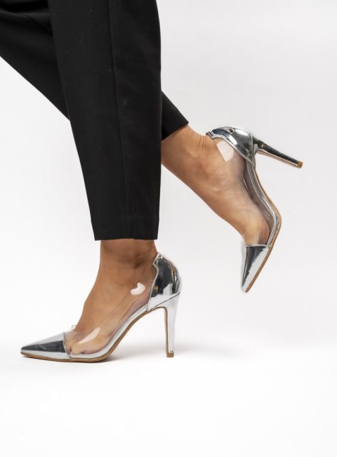 Damskie Szpilki ARIANA SILVER - Efektowny Blask i Nowoczesna Elegancja - 39