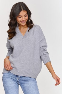 Sweter Damski Model S158 Grey Melange - Makadamia - uniwersalny