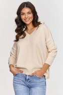 Sweter Damski Model S158 Light Beige - Makadamia - uniwersalny Sweter Damski Model S158 Light Beige - Makadamia - uniwersalny