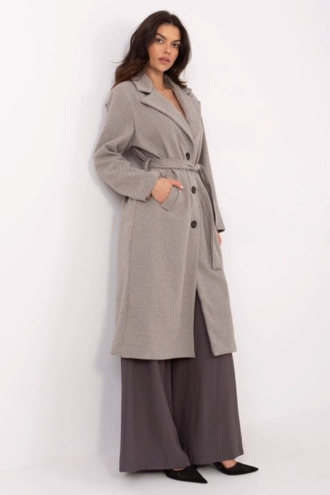 Płaszcz Damski Model MO-PL-1804.00 Grey/Beige - Italy Moda - uniwersalny Płaszcz Damski Model MO-PL-1804.00 Grey/Beige - Italy Moda - uniwersalny