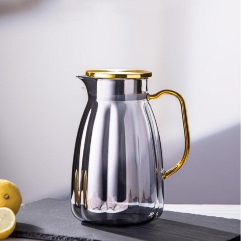 Set - 1600-ml-Krug mit gewellten Wänden und Deckel + 2 350-ml-Gläser - DZ07 Set - 1600-ml-Krug mit gewellten Wänden und Deckel + 2 350-ml-Gläser - DZ07