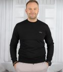 Męska bluza sportowa bez kaptura z małym odblaskiem (Czarny)