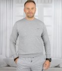 Męska bluza sportowa bez kaptura z małym odblaskiem (Szary)