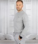 Męska bluza sportowa bez kaptura z małym odblaskiem (Szary)