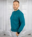 Męska bluza sportowa bez kaptura z małym odblaskiem (Zielony)