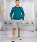 Męska bluza sportowa bez kaptura z małym odblaskiem (Zielony)