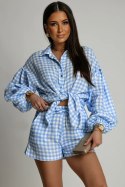 Spodnie Komplet Model Molly Muślin 243866002 Niebieska Kratka - LaBalancia - M/L