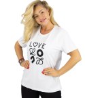 T-shit bluzka koszulka z wyszywanym napisem LOVE (Biały) T-shit bluzka koszulka z wyszywanym napisem LOVE (Biały)