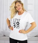 T-shit bluzka koszulka z wyszywanym napisem LOVE (Biały) T-shit bluzka koszulka z wyszywanym napisem LOVE (Biały)