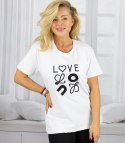 T-shit bluzka koszulka z wyszywanym napisem LOVE (Biały) T-shit bluzka koszulka z wyszywanym napisem LOVE (Biały)
