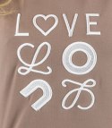 T-shit bluzka koszulka z wyszywanym napisem LOVE (Brązowy) T-shit bluzka koszulka z wyszywanym napisem LOVE (Brązowy)