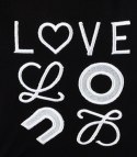 T-shit bluzka koszulka z wyszywanym napisem LOVE (Czarny)