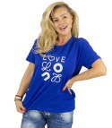 T-shit bluzka koszulka z wyszywanym napisem LOVE (Niebieski) T-shit bluzka koszulka z wyszywanym napisem LOVE (Niebieski)