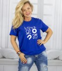 T-shit bluzka koszulka z wyszywanym napisem LOVE (Niebieski) T-shit bluzka koszulka z wyszywanym napisem LOVE (Niebieski)