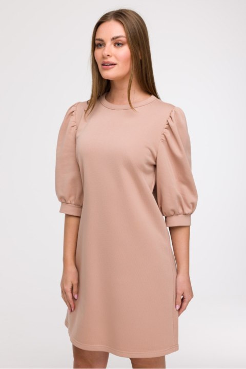 Sukienka Model B291 Mocca - BeWear - 2XL/3XL Sukienka Model B291 Mocca - BeWear - 2XL/3XL