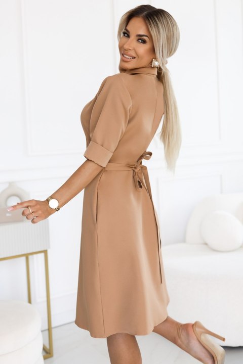 Sukienka Model Sandy 286-8 Mocha Mousse - Numoco - XL Sukienka Model Sandy 286-8 Mocha Mousse - Numoco - XL