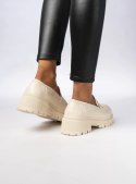 Damskie Mokasyny - Kremowe MILANO BEIGE - 37