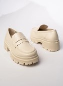 Damskie Mokasyny - Kremowe MILANO BEIGE - 37