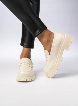 Damskie Mokasyny - Kremowe MILANO BEIGE - 39